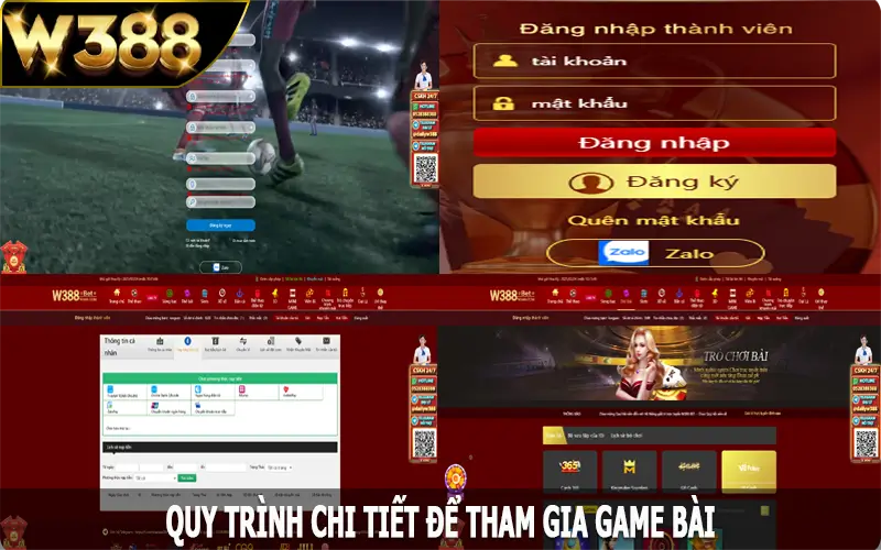 Quy trình chi tiết để tham gia game bài tại W388