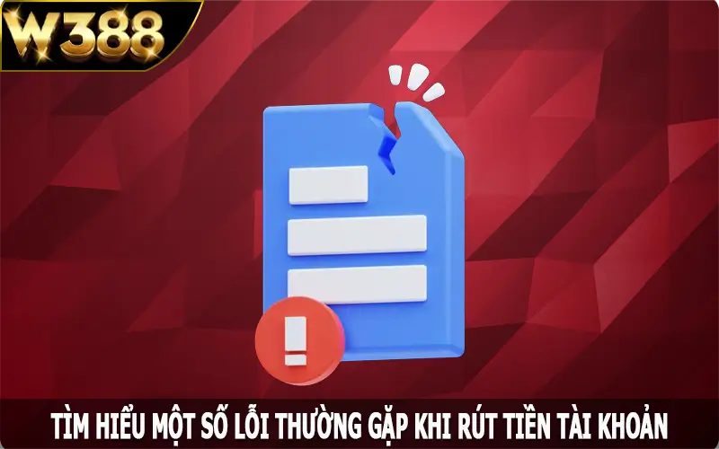 Tìm hiểu một số lỗi thường gặp khi rút tiền W388 của người chơi