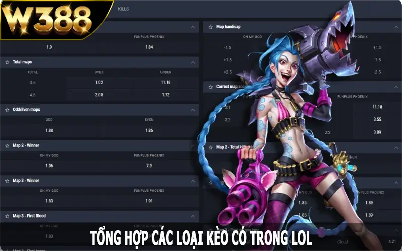 Tổng hợp các loại kèo có trong LOL dành cho hội viên