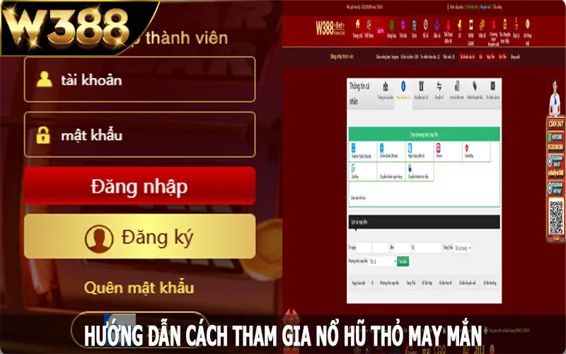 Hướng dẫn cách tham gia nổ hũ thỏ may mắn đơn giản tại W388