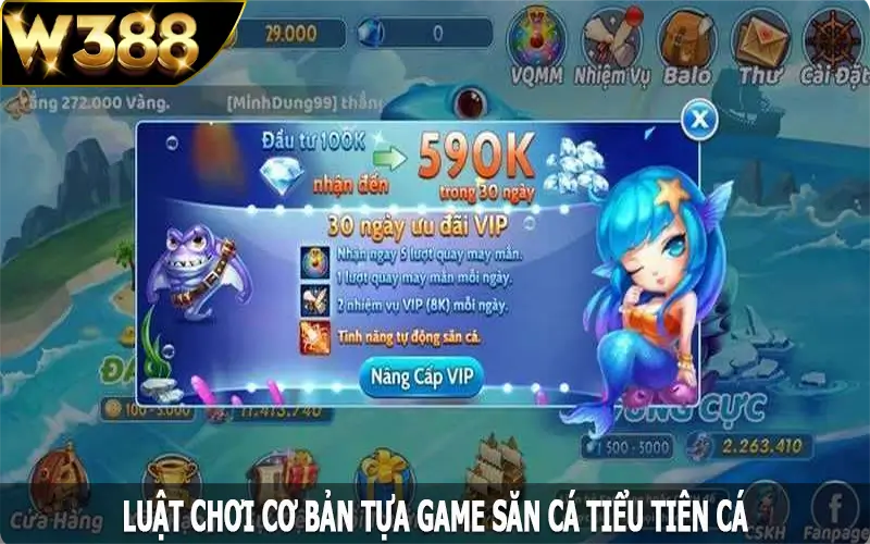 Luật chơi cơ bản tựa game săn cá tiểu tiên cá